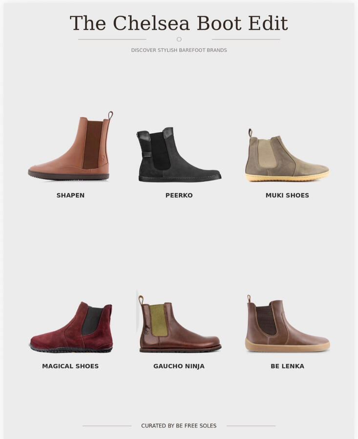 Untitled Chelsea boot style edit featuring six barefoot brands